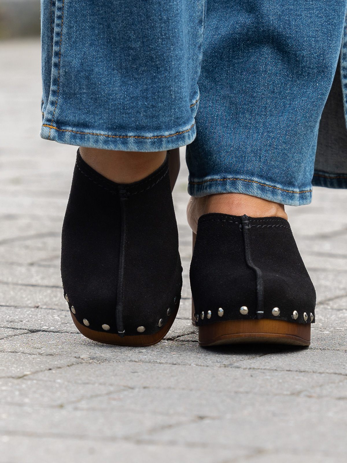 Clogs Suede Black - Trapes Sko