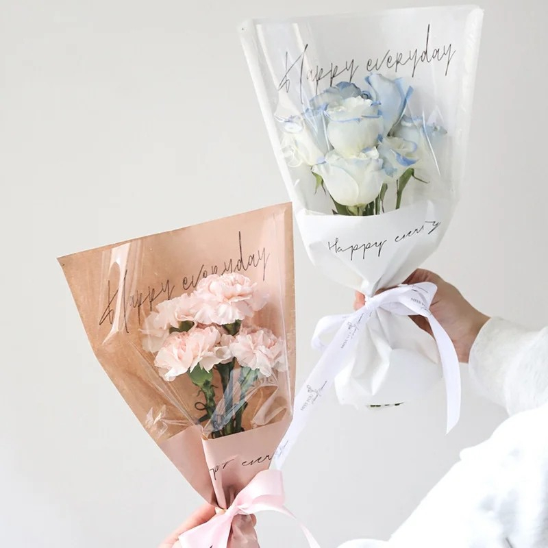 (20er Set) 44x28cm Blumenstrauss Geschenk Papier Deko Verpackung Floristik Bouquet Kraftpapier - Weiss