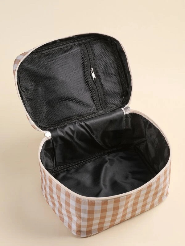 (13x21x15cm) Kosmetik Make Up Tasche Necessaire Organizer Bag mit Reissverschluss - Zick Zack Muster