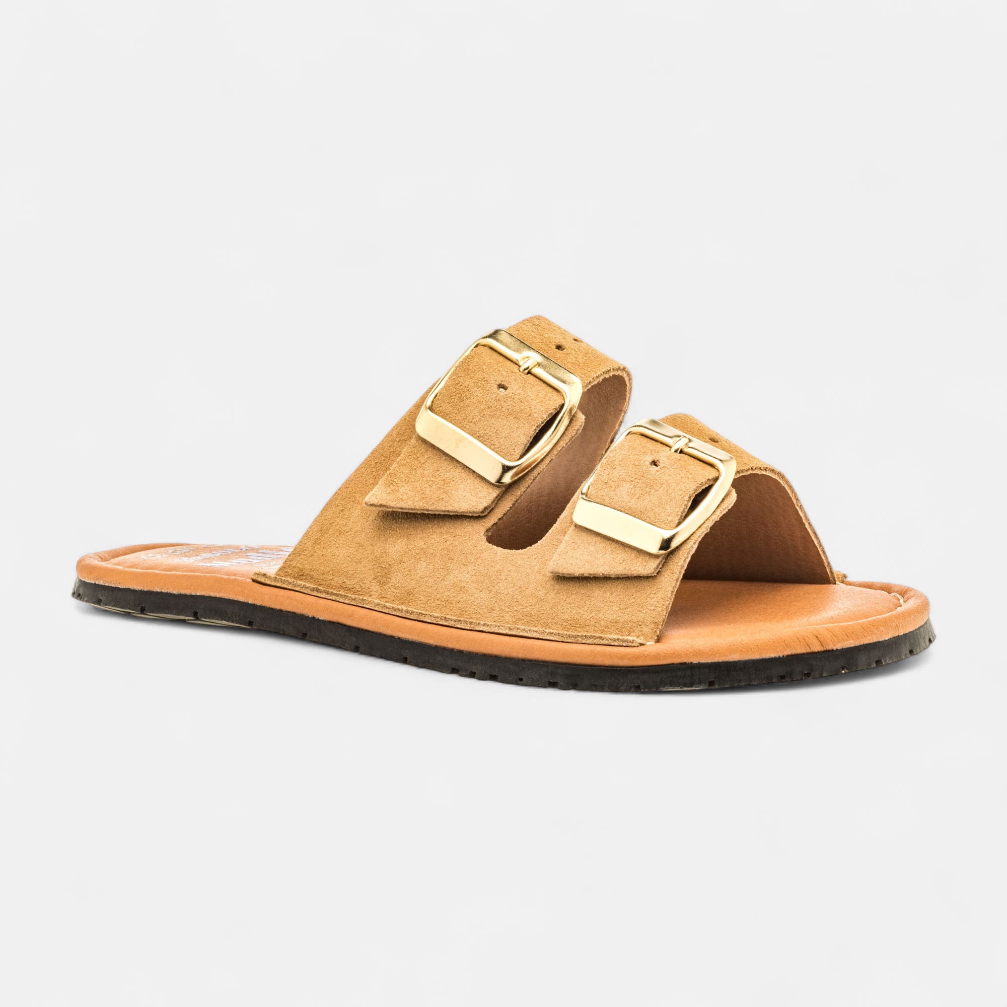 Nu-pieds Fille en cuir beige