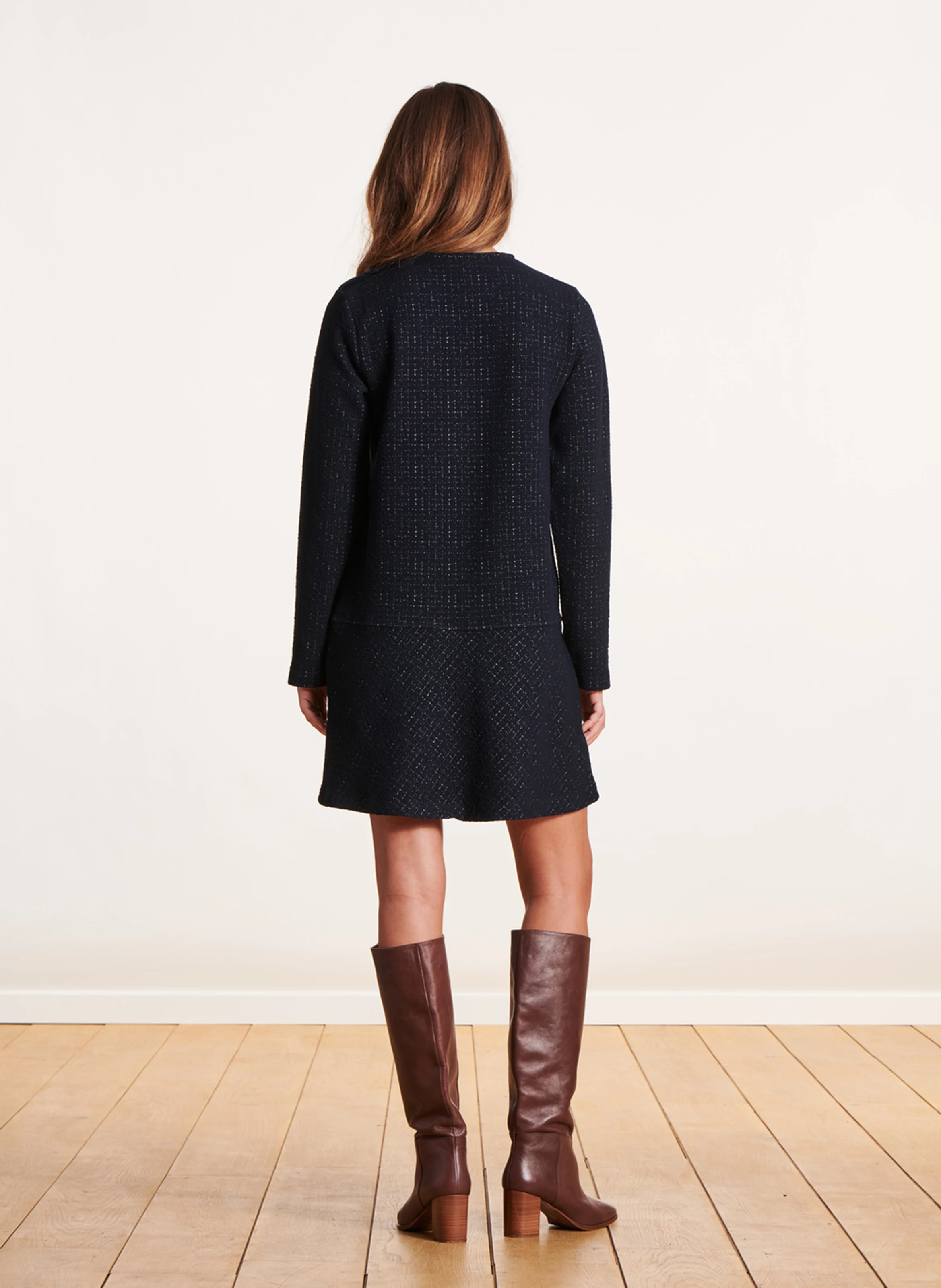 Robe courte patineuses en coton bio mélangé | Bleu