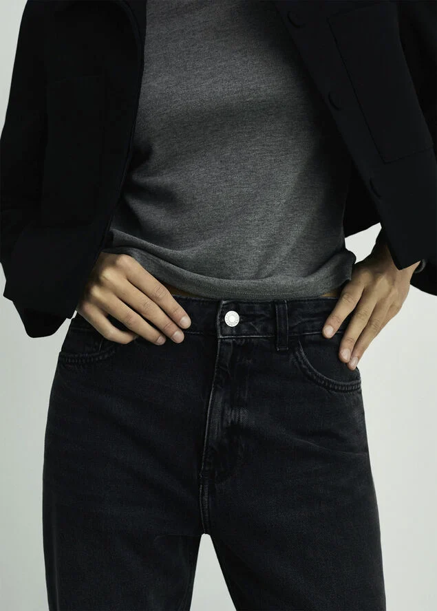 MANGO Mom2000 high-rise jeans Open grey