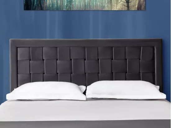 Tête de lit JENNA - 160 cm - Velours - Gris foncé