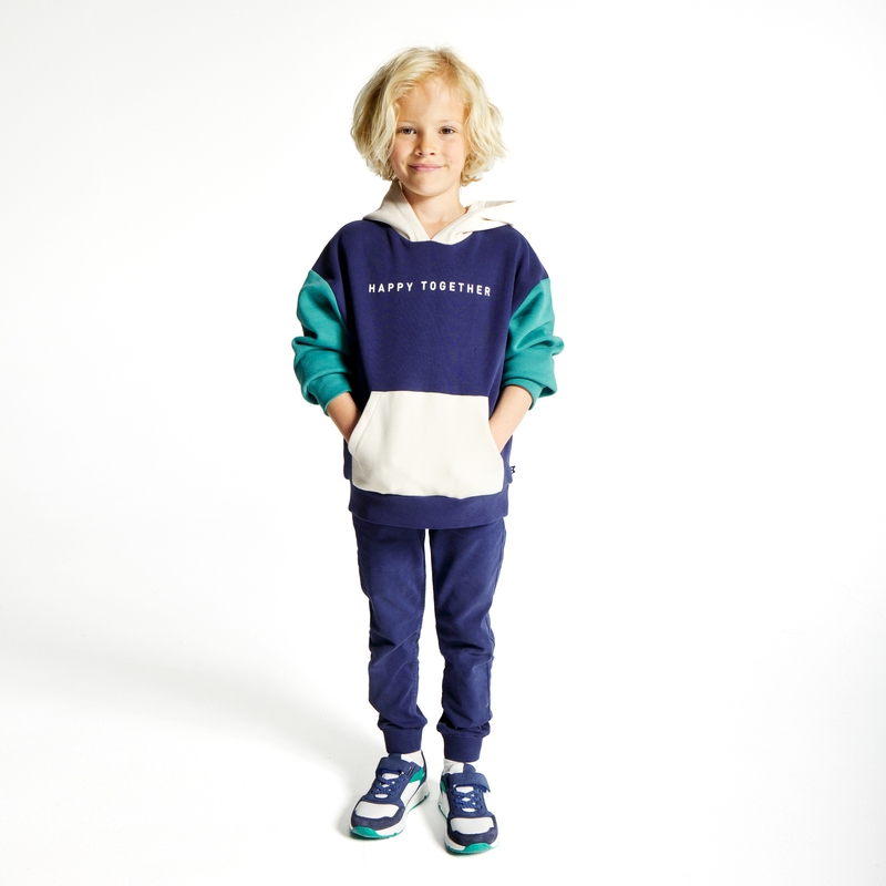 Sweat-shirt à capuche à message bleu garçon
