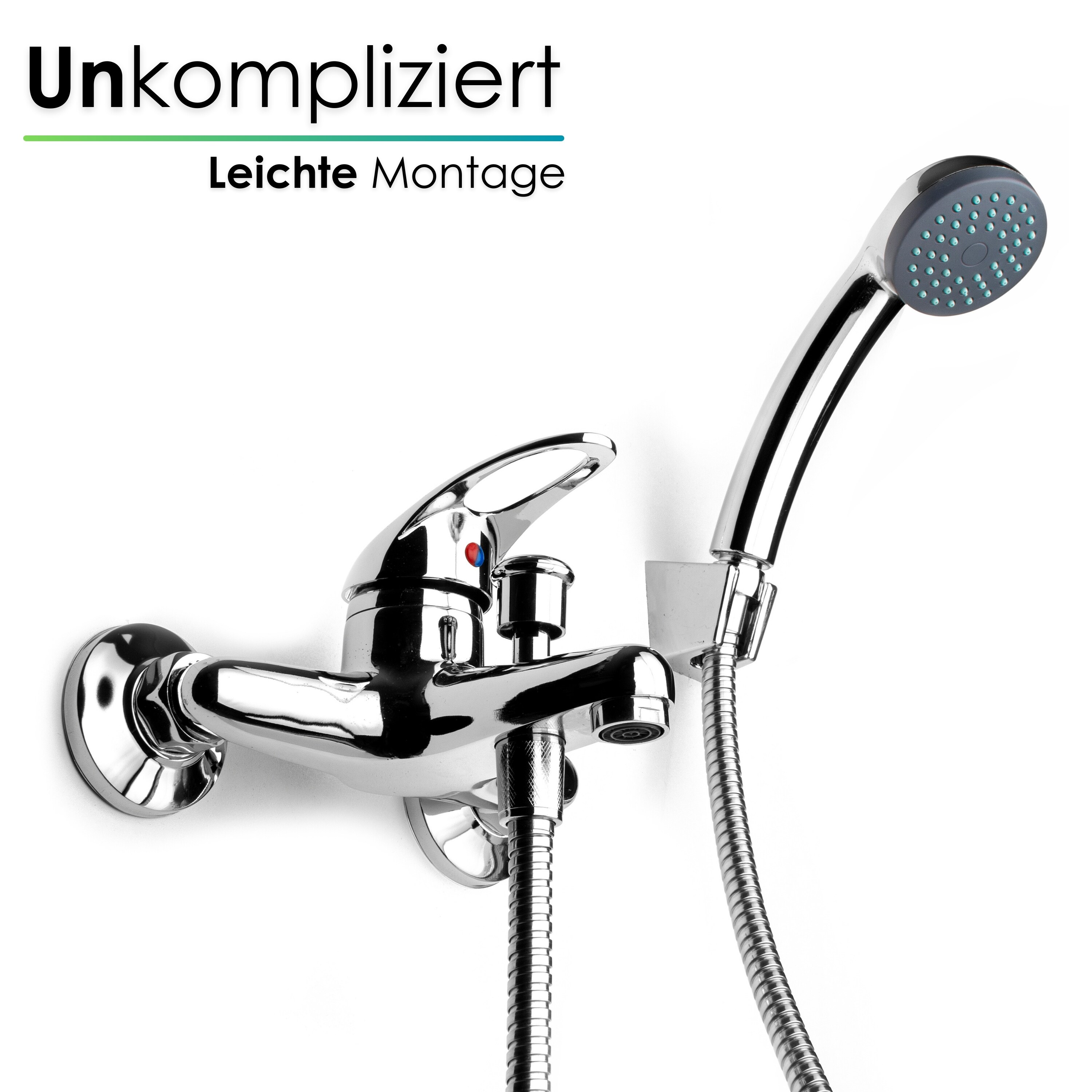 Zilan Bad-Armatur Badewannenarmatur mit Handbrause DIN Standard
