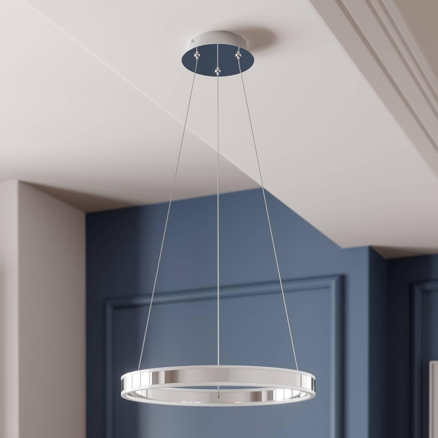 Lucande LED Lyani dimmbar (Modern) in Chrom aus Metall (1 flammig,) Wohnzimmerleuchte
