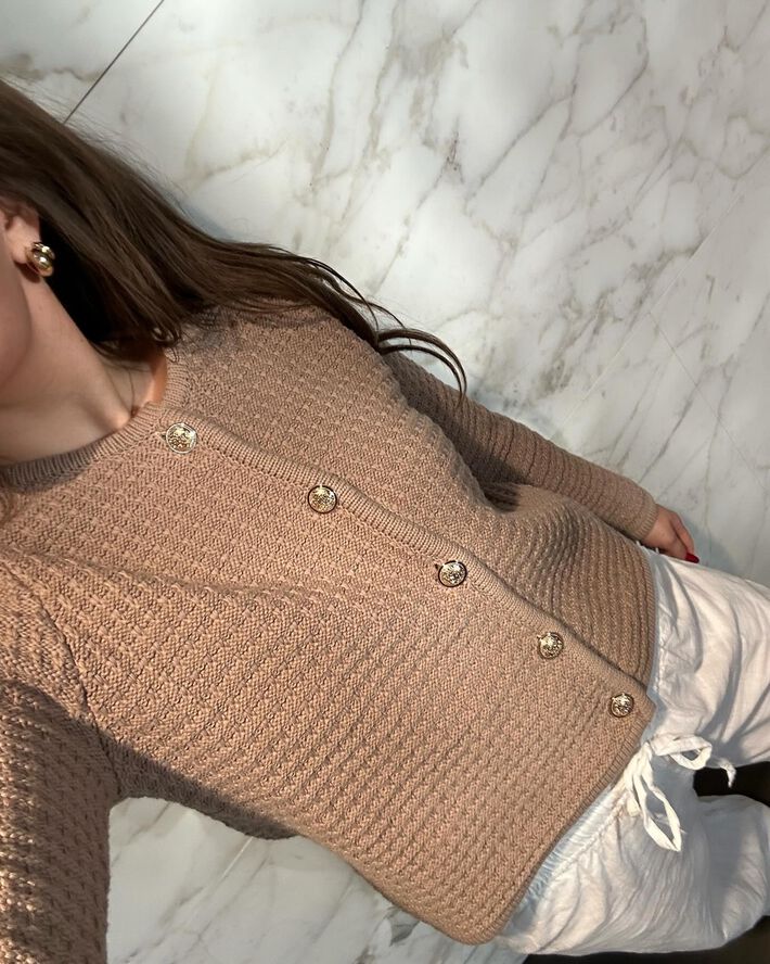 Neo Noir Limone Knit Jacket Taupe