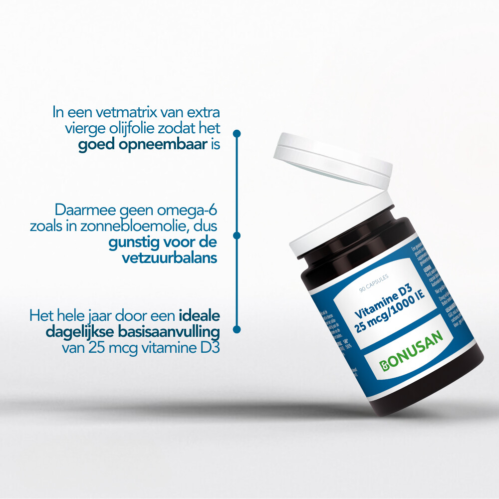 Bonusan Vitamine D3 25 mcg/1000 IE 90 softgels