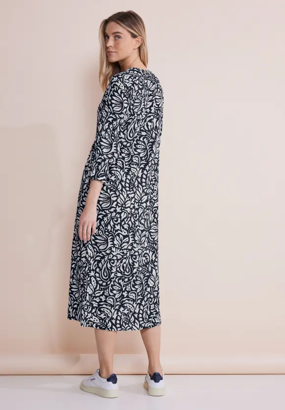Print Midikleid - deep blue