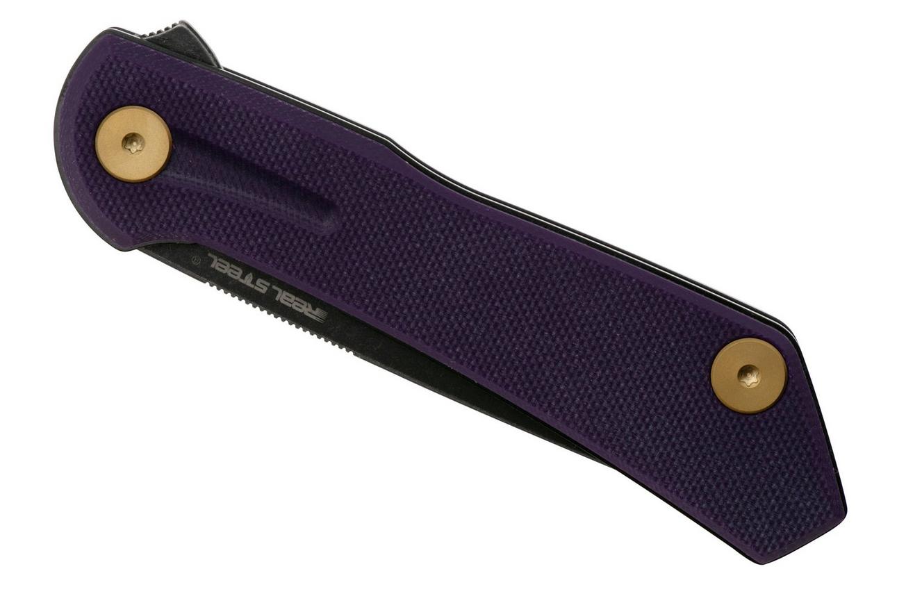 Real Steel Valore 7091PB Blackwashed Nitro-V, Purple G10, zakmes, Poltergeist design