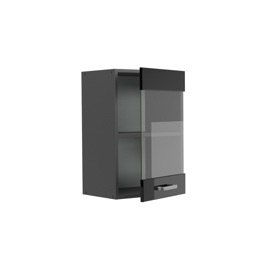 Vicco Glashängeschrank Küchenschrank R-Line Solid Anthrazit Schwarz 40 cm modern