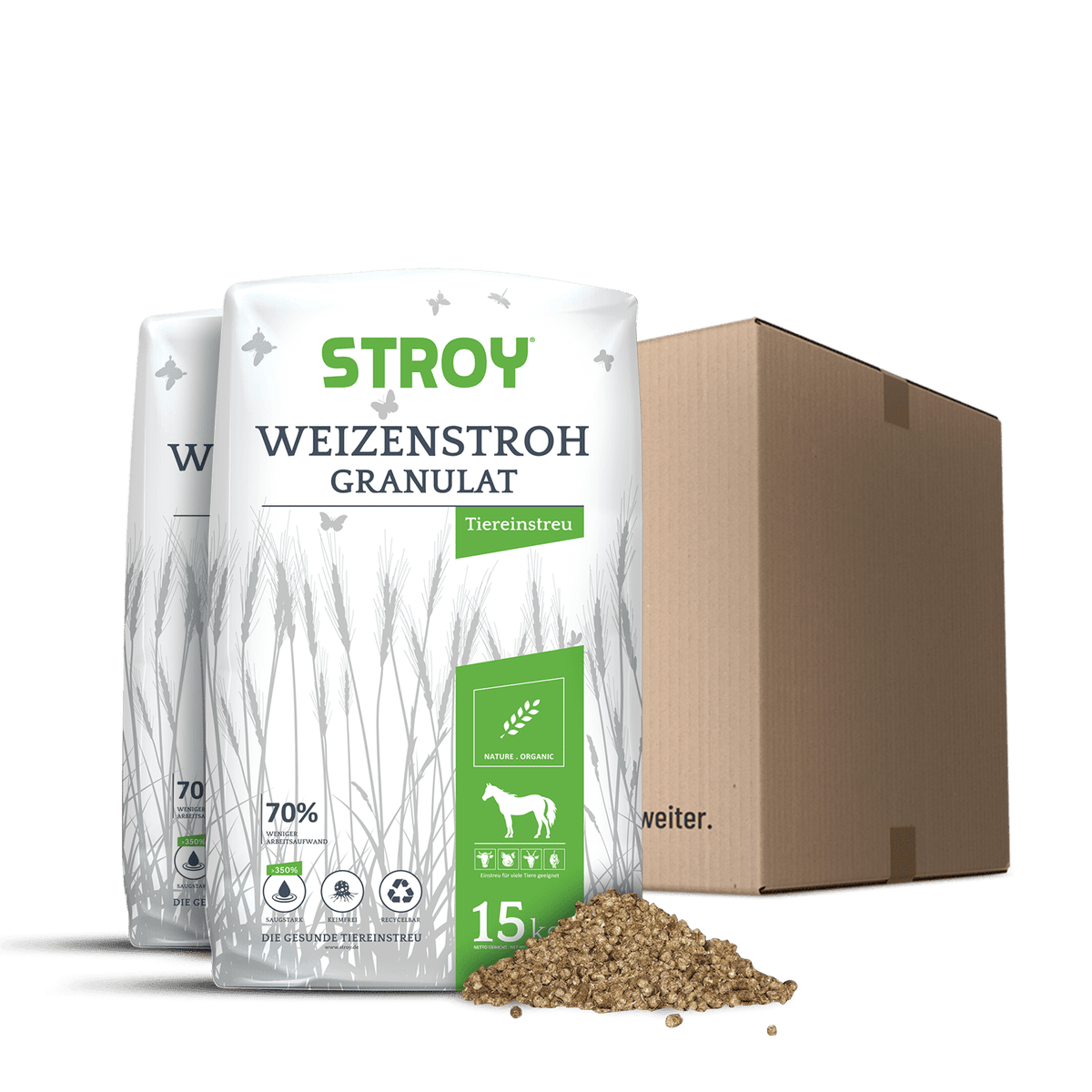 STROY Strokorrels Bedding 15kg x 2 Zakken 30kg Beddingkorrels