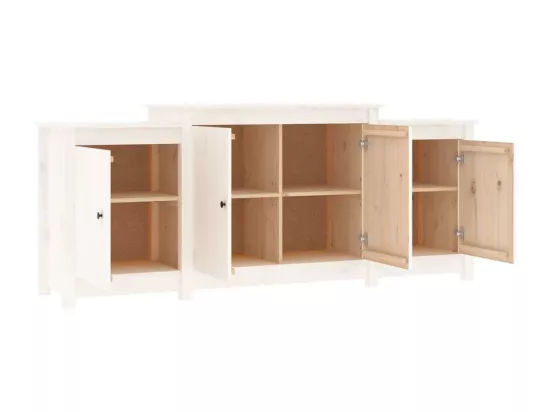 Buffet Blanc 164x37x68 cm Bois massif de pin