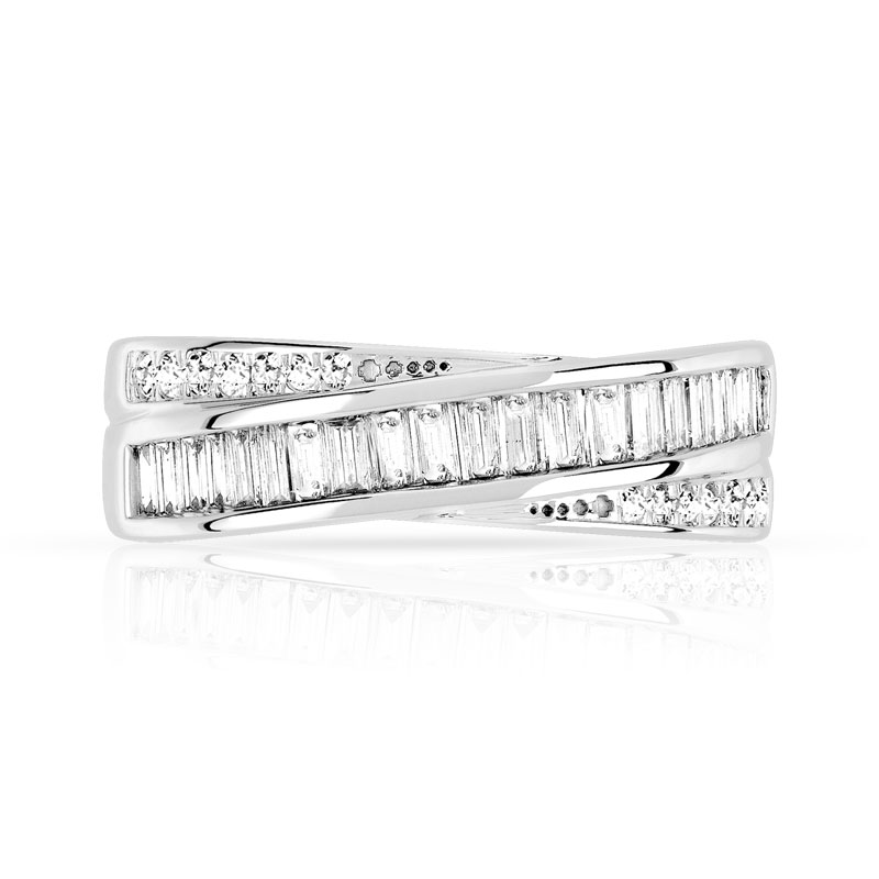 Bague or 750 blanc diamant