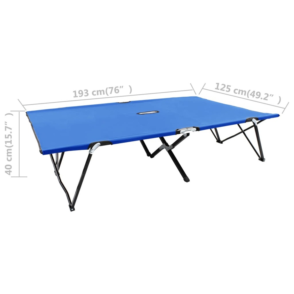 Transat chaise longue bain de soleil lit de jardin terrasse meuble d'extérieur pliable 2 places bleu acier