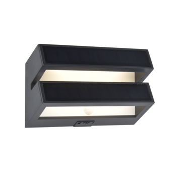 LUTEC wandlamp Barlo Solar antraciet 8,2W met bewegingssensor
