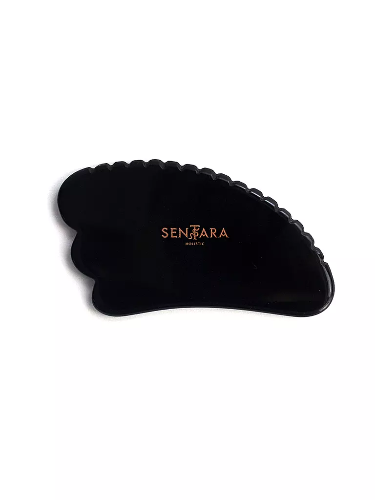 SENTARA Massagestein - Gua Sha Horn mit Zähnen Schwarz schwarz