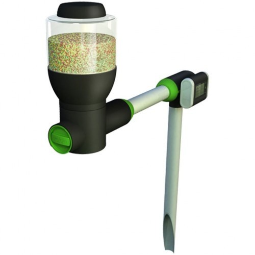 Alimentador automático de peixes, verde/preto