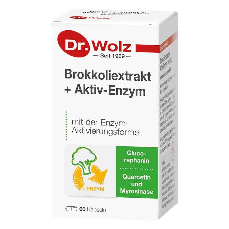 Brokkoliextrakt + Aktiv-Enzym Dr. Wolz magensaftresistent Kapseln , 60 St