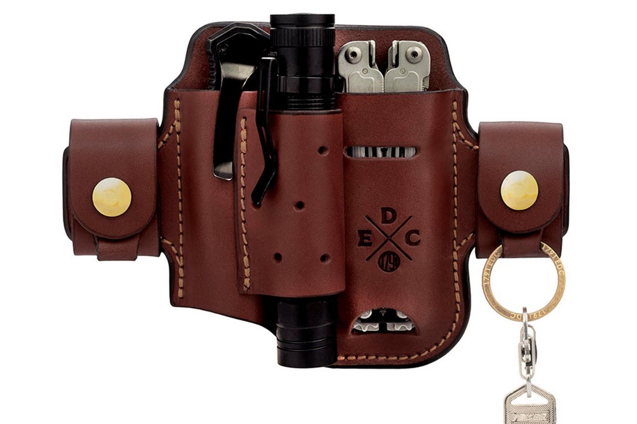 1791 EDC Heavy Duty Action-Snap Large Flex Tool Organizer EDC-HD-AS-LF-CHN-A Chestnut, lederen riemholster