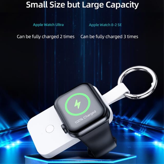 QI Powerbank til Apple Watch Ultra, Serie 8 7 SE 6 5 4 3 2