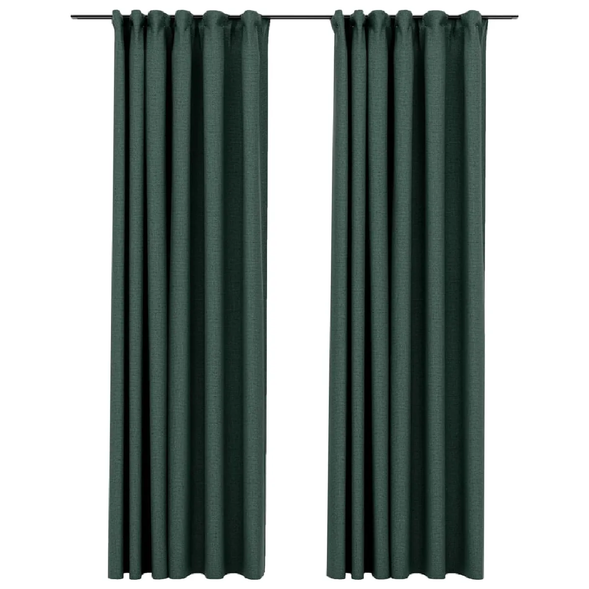 vidaXL Rideaux occultants aspect lin - Vert 140x245 cm (Lot de 2)