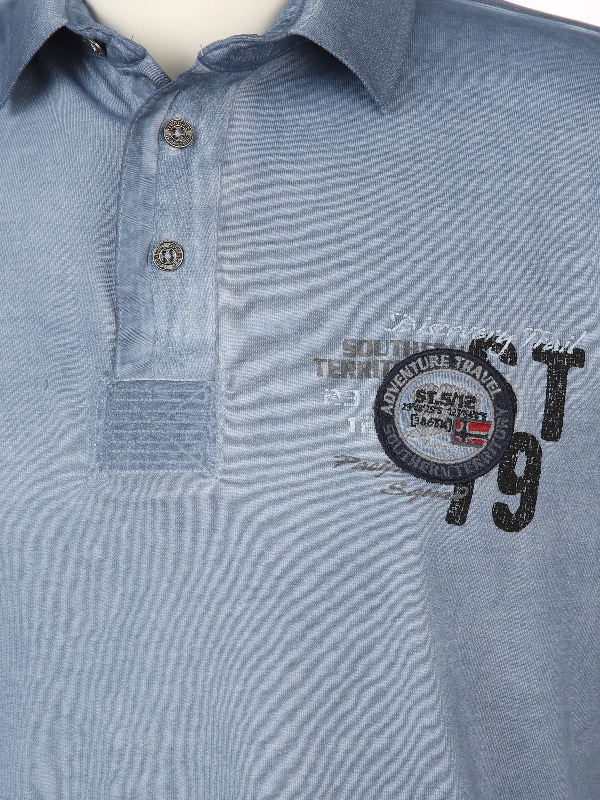 Herren Poloshirt im Used Look
