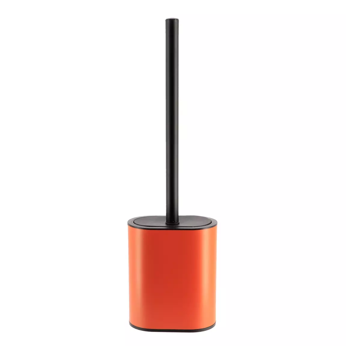 Brosse WC à tête plate Black line Terre de sienne/Noir