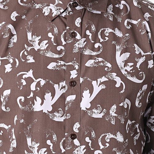 Chemise Manches Longues Don Life Marron Rose