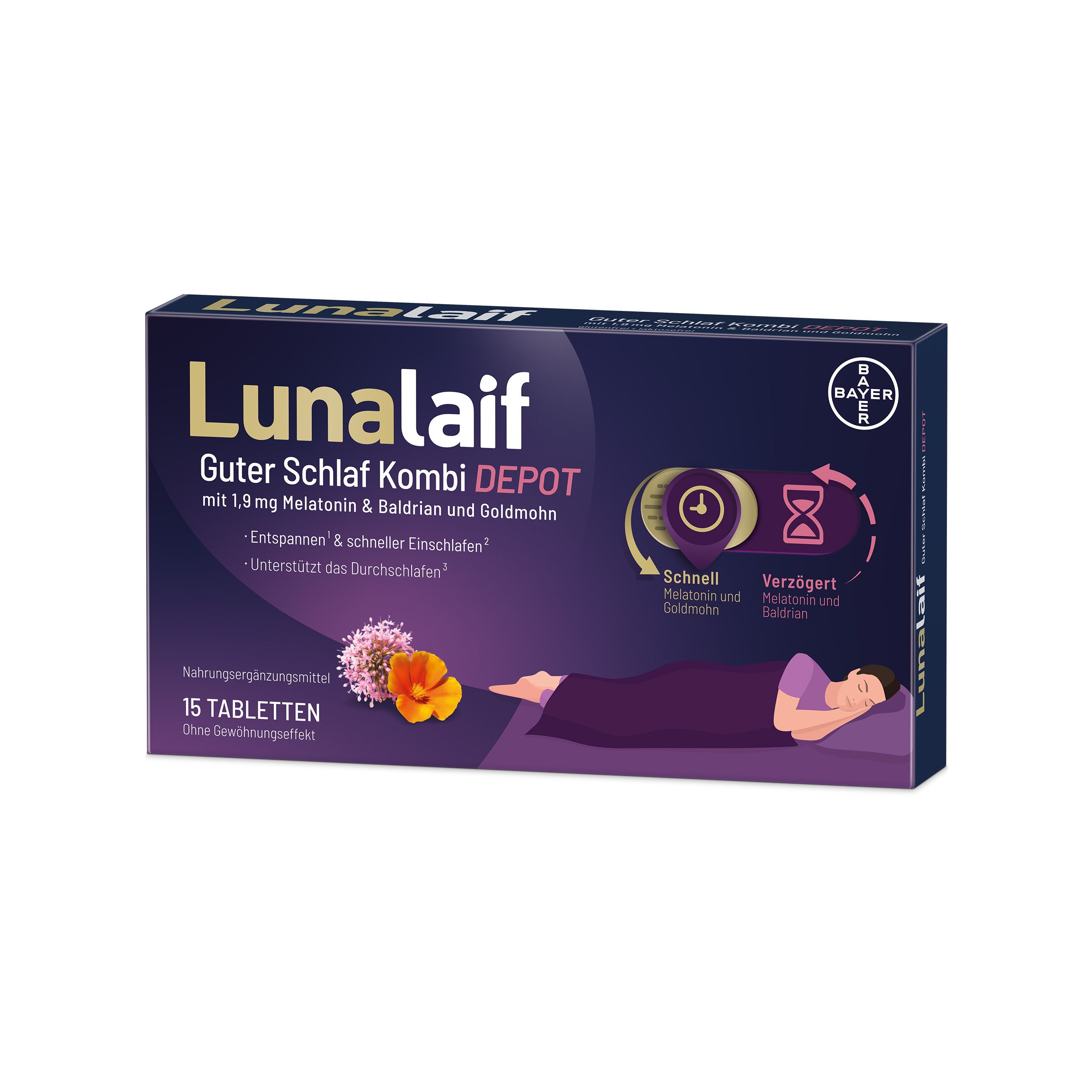 Lunalaif Guter Schlaf Kombi Depot mit 1,9 mg Melatonin