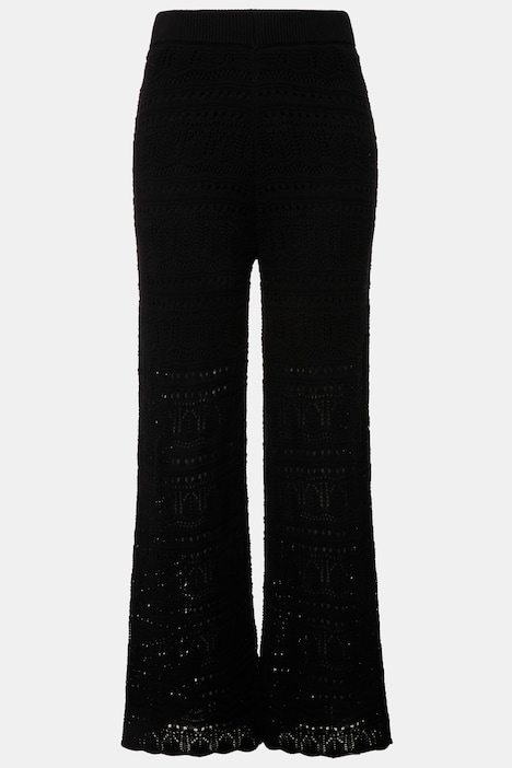 Ajour-Strickhose, Wide Legs, Elastikbund, blickdichte Shorts