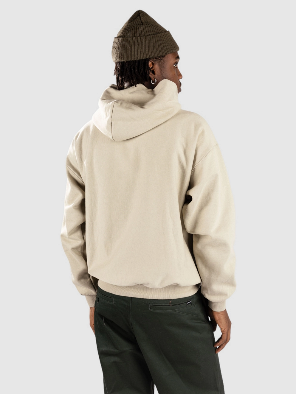 HUF Logo Applique Fleece Hoodie putty