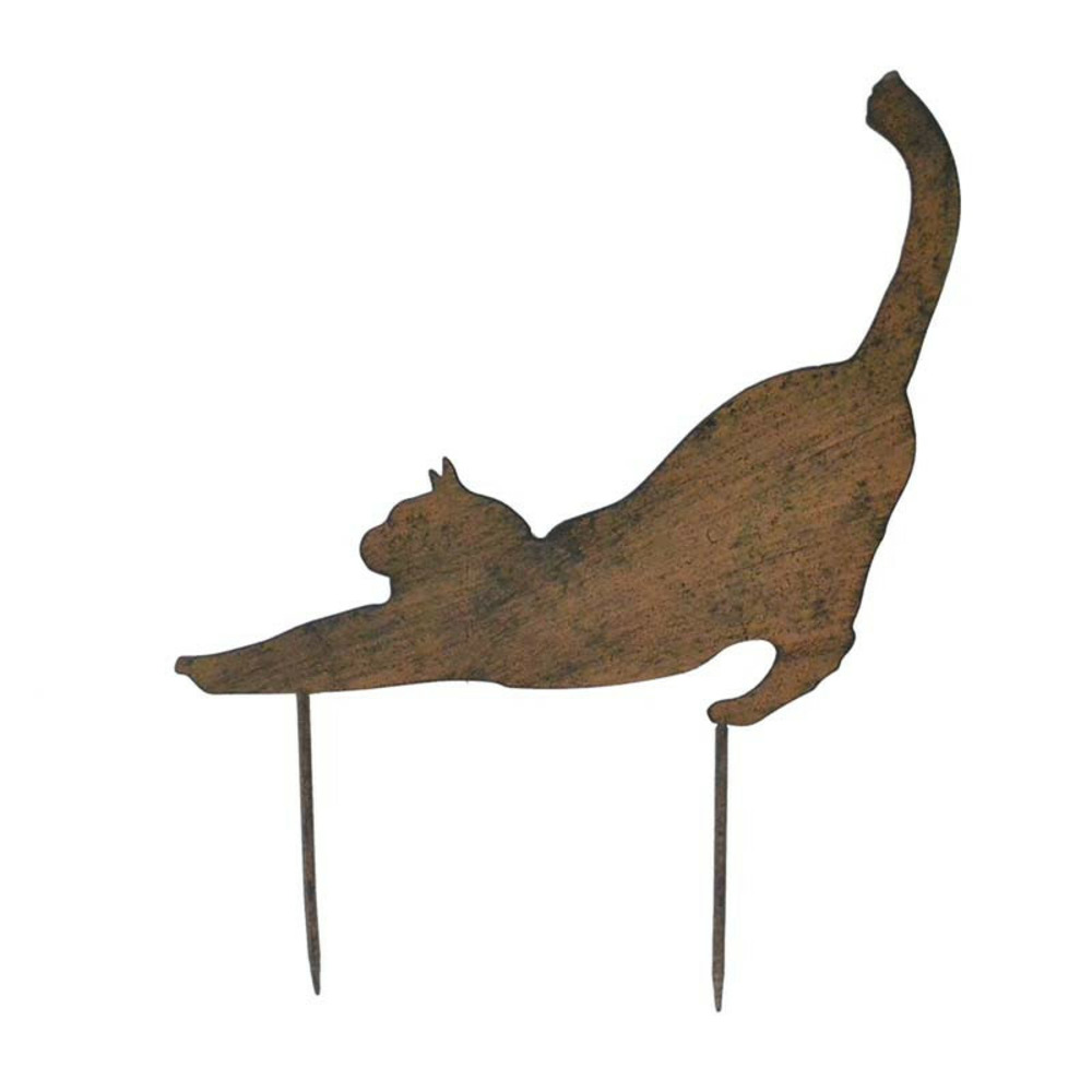 Silhouette déco jardin chat 45x30cm