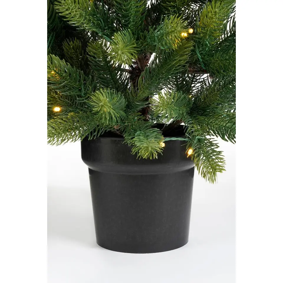 Black Box Trees Nagoya Set van 2 Kerstbomen en 1 Krans - H90 x Ø45 cm