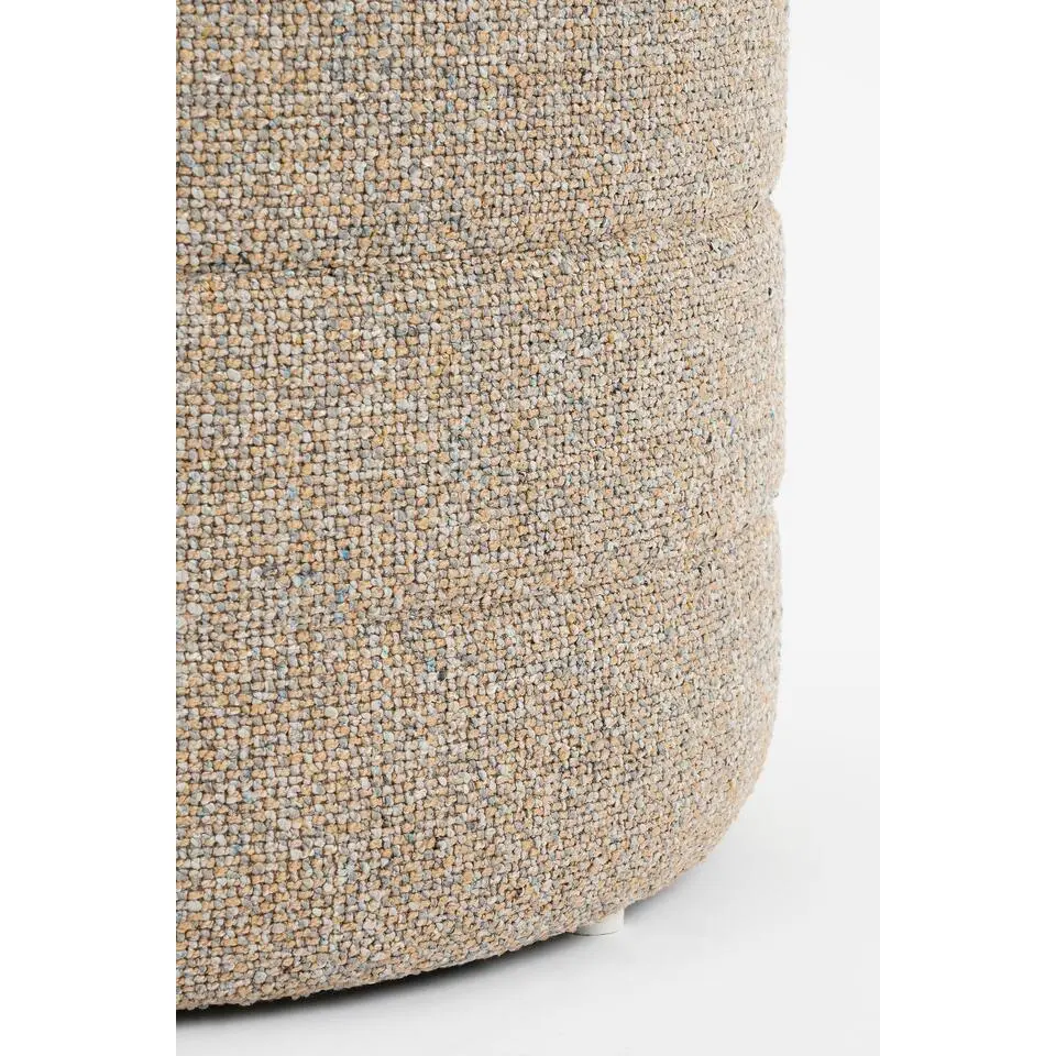 Mica Decorations Poef met Opbergruimte - H41 x Ø42 cm - Beige