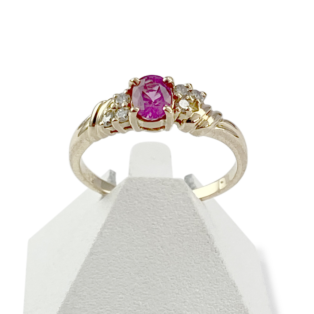 Bague d'occasion or 750 jaune saphir diamants