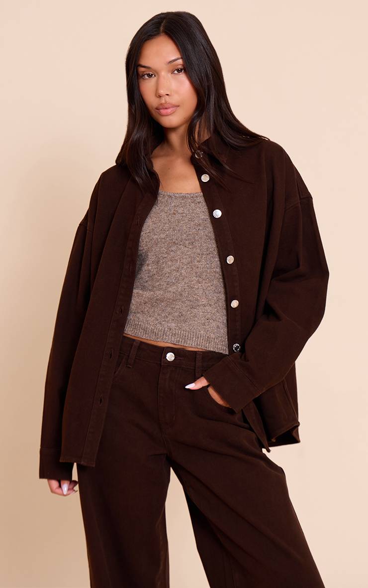 Dark Chocolate Chemise En Jean Classique Oversize