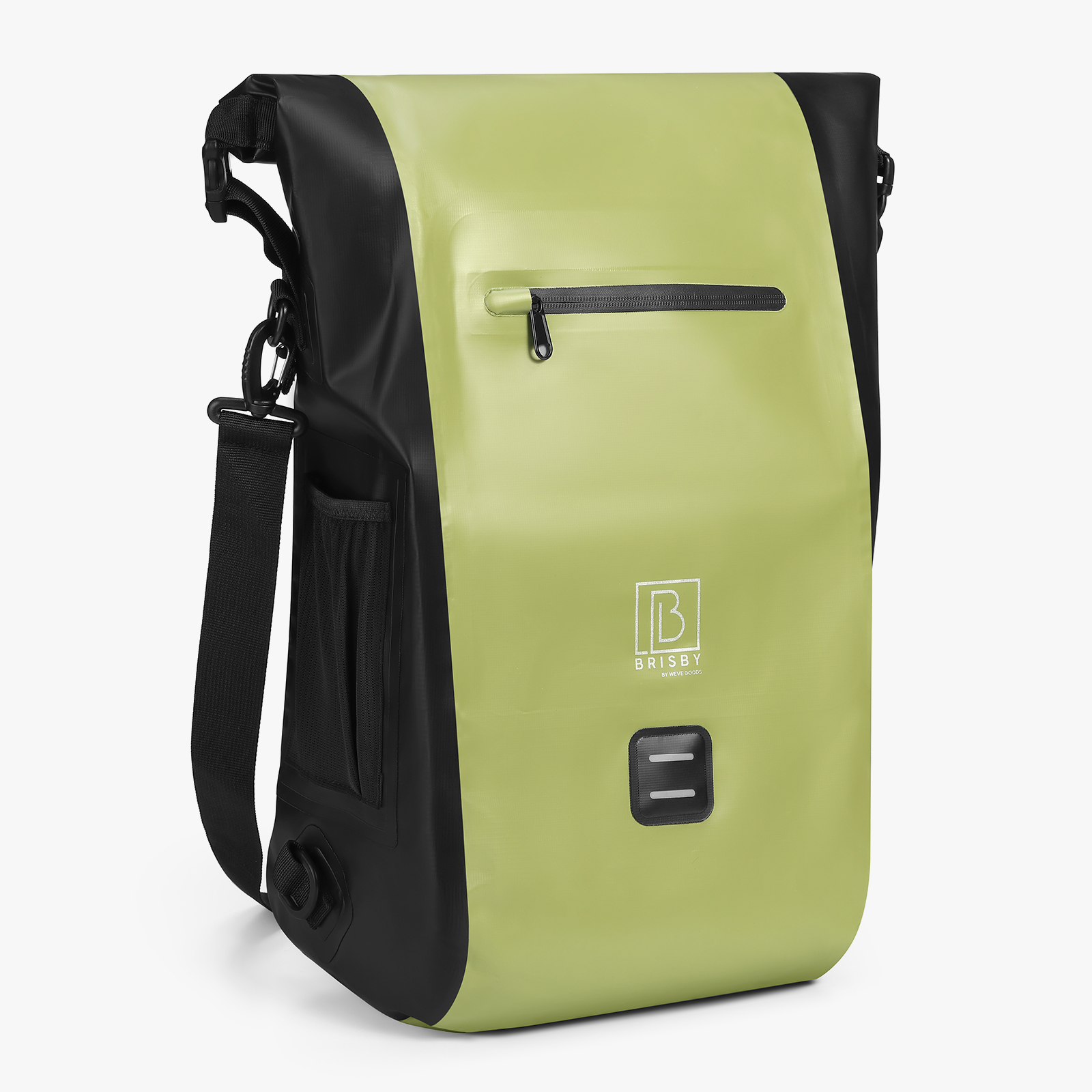 Brisby 3 in 1 waterdichte rolltop Green fietstas - Set van 2