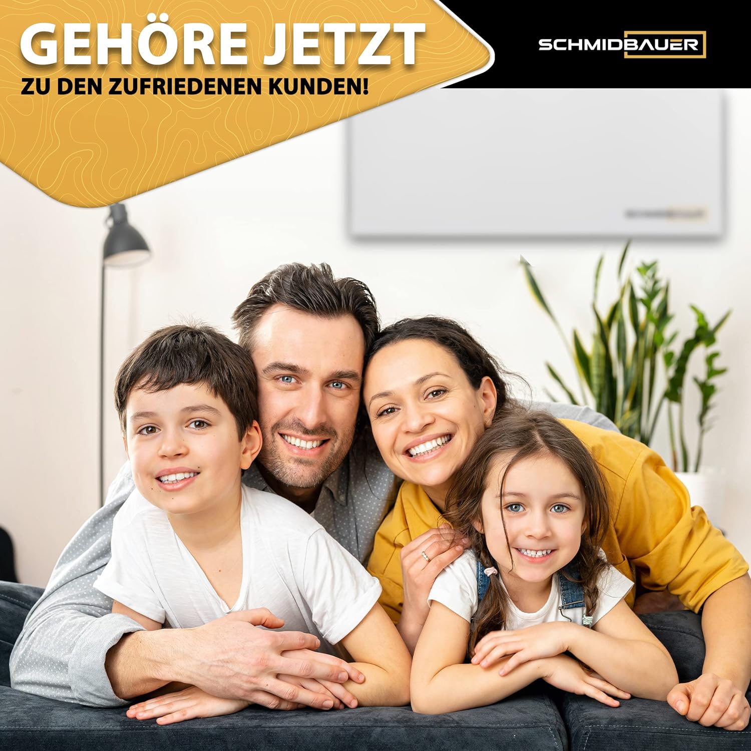 SCHMIDBAUER® Hybrid Pro Hybrid Neu 1000 Watt - das Beste aus beiden Heiztechniken - effiziente Infrarotheizung kombiniert mit bewährter Raumluft-Konvektion - integr. Thermostat
