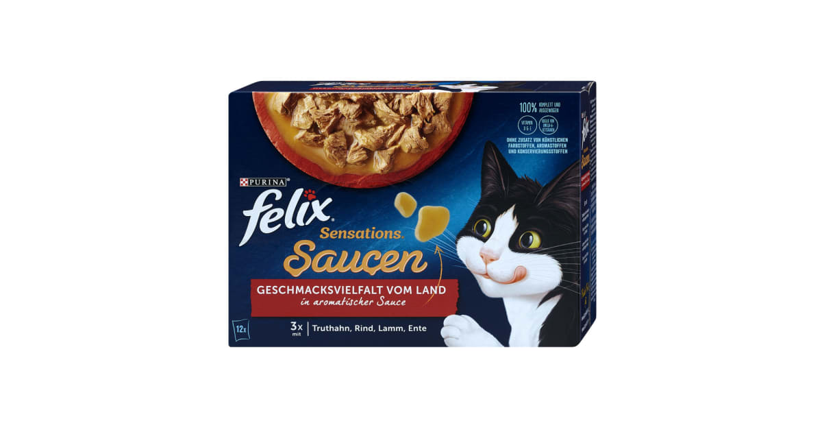 PURINA Felix Sensations Saucen mit Fleisch-Geflügel 12x 85 gr
