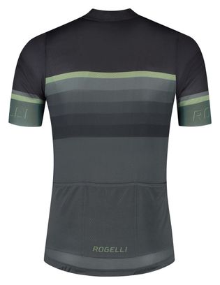 Maillot Manches Courtes Velo Rogelli Hero II - Homme - Vert/Noir