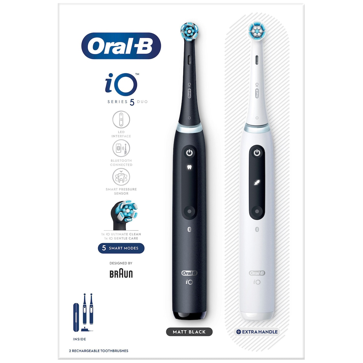 Oral-B iO5 Duo Pack elektrisk tannbørste 414841 (sort/hvit)