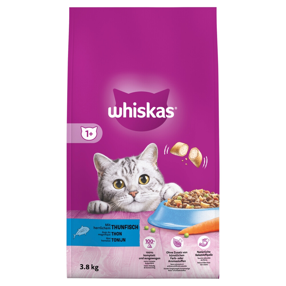Whiskas 1+ Adult Katten Droogvoer Tonijn3,8 kg