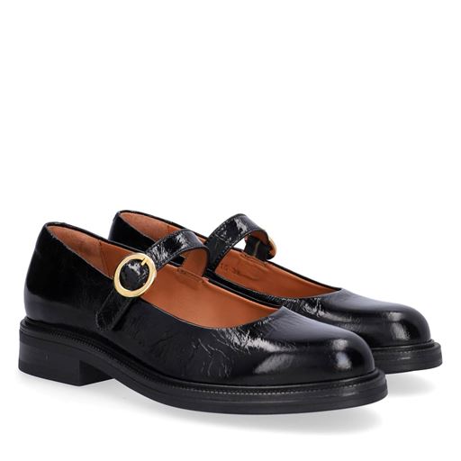 Billi Bi A7016 Mary Jane Ballerinasko, Black Naplack, 38
