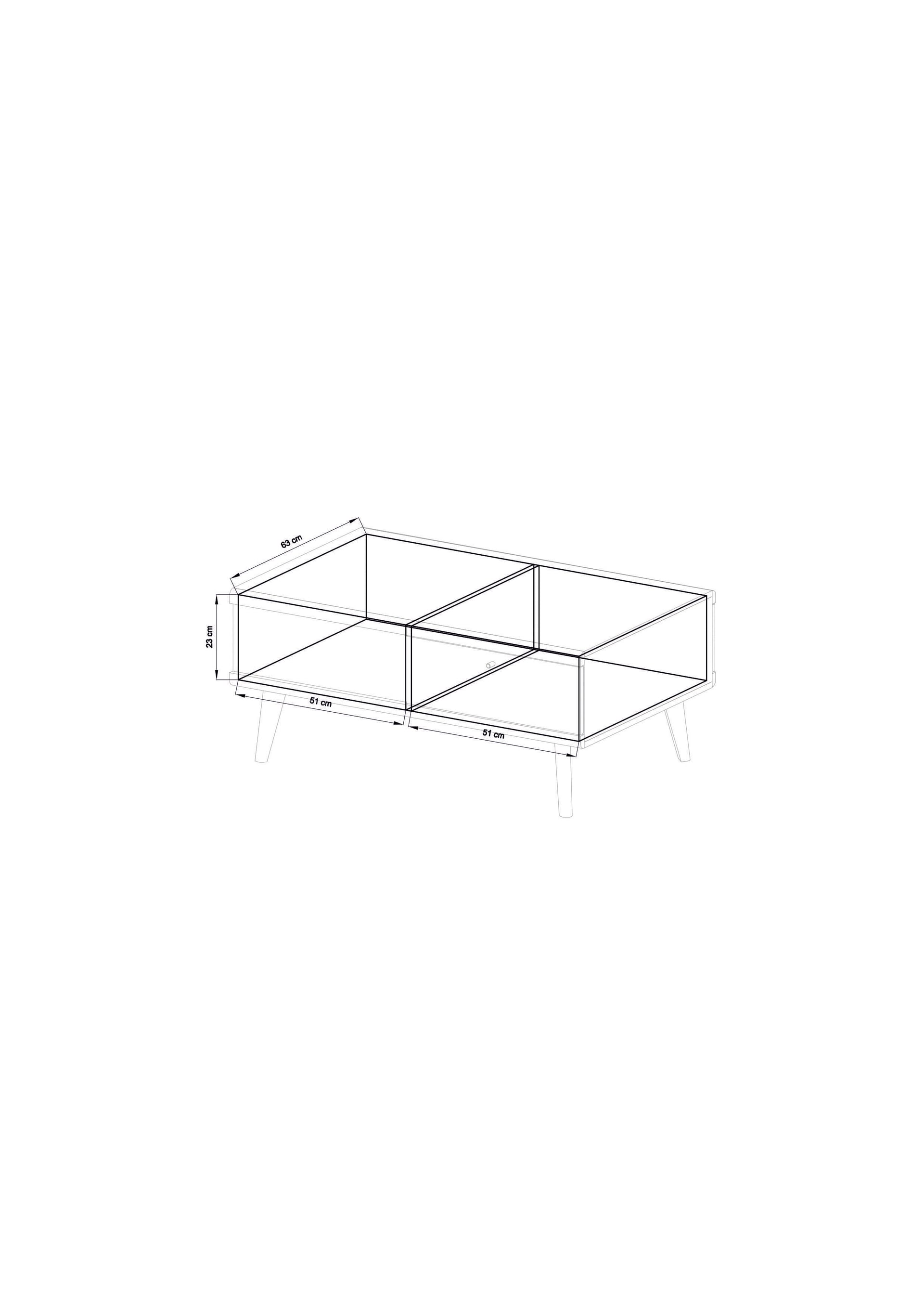Couchtisch ALVA 107x67 cm Evoke Eiche teilmassiv