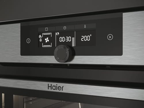 Haier I Turn Series 2 HWO60SM2F3XH  Four multifonction, nettoyage par Aqualyse, connectivité Wi Fi, capacité 70L, cuisson multiniveau, 11 fonctions, manette, classe A , Noir : Gros électroménager