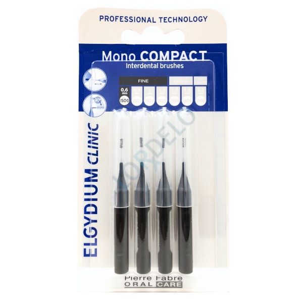 Elgydium Clinic Mono Compact Escovilhões Preto x4
