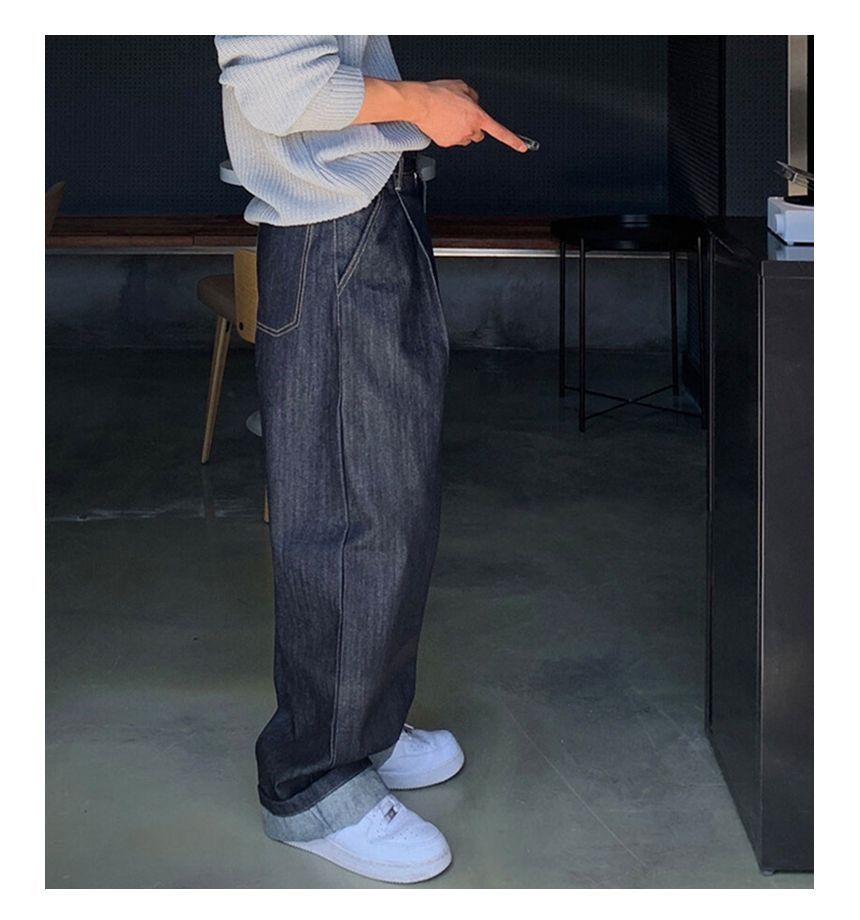 Okwano - Mid Rise Unwashed Baggy Jeans