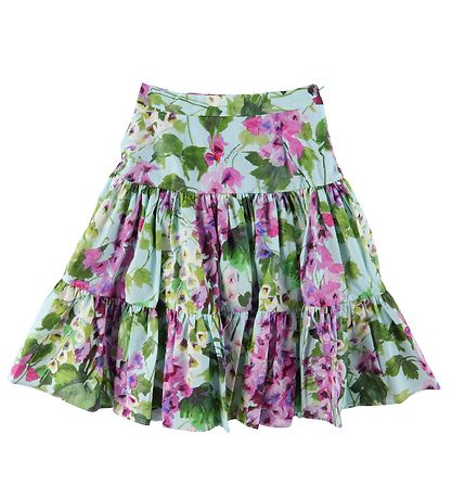 Dolce & Gabbana Nederdel - Renaissance - Blå/Rosablomstret