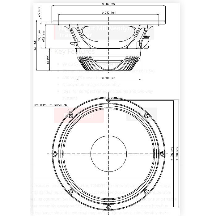 18 Sound 12ND830 12 inch bass/midrange luidspreker 700W 8 Ohm